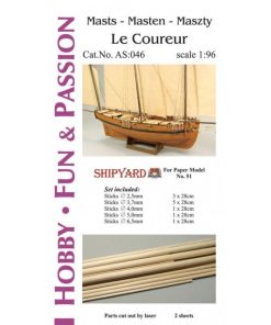 Mast Set for Le Coureur 1:96 – Shipyard