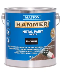 Maston Paint Hammer Smooth Matt Black 2.5L