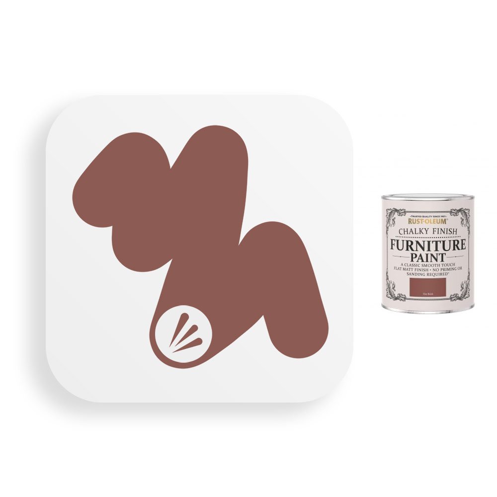 Rust-Oleum Fire Brick Chalky Paint 125ml Shabby Chic Furniture